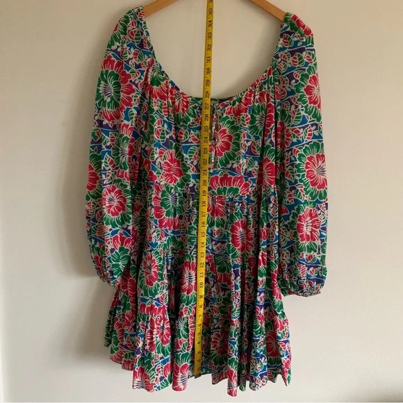 Rixo London Roxy Hibiscus Floral Long Sleeve Cotton Mini Dress, Medium - Picture 11 of 16